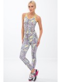 Colorful sports leggings in geometric shapes / lemon H0010 - Online store - Boutique